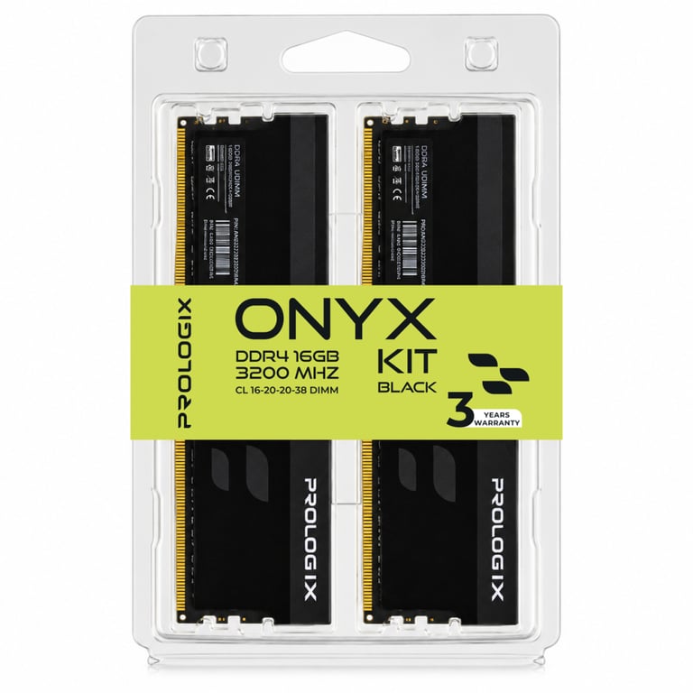 Модуль пам'яті для комп'ютера DDR4 16GB (2x8GB) 3200 MHz Onyx Black Prologix (PRO16GB3200YB4K) - фото 4