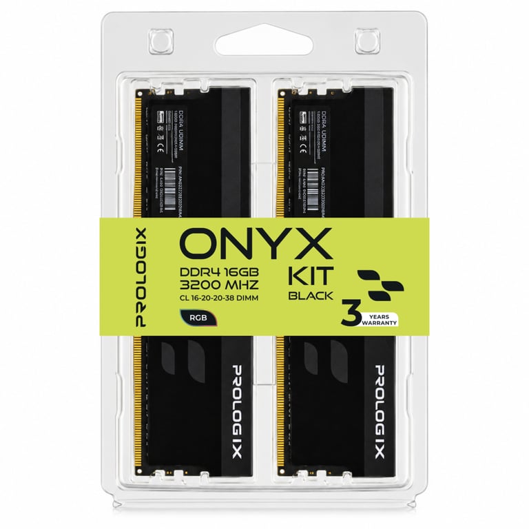 Модуль пам'яті для комп'ютера DDR4 16GB (2x8GB) 3200 MHz Onyx Black RGB Prologix (PRO16GB3200YBR4K) - фото 4
