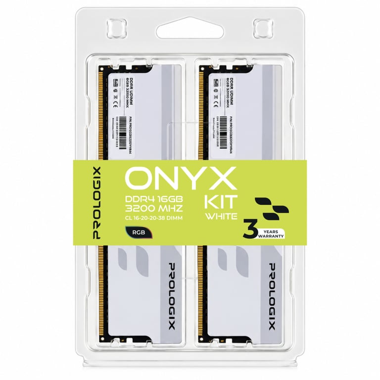 Модуль пам'яті для комп'ютера DDR4 16GB (2x8GB) 3200 MHz Onyx White RGB Prologix (PRO16GB3200YWR4K) - фото 4
