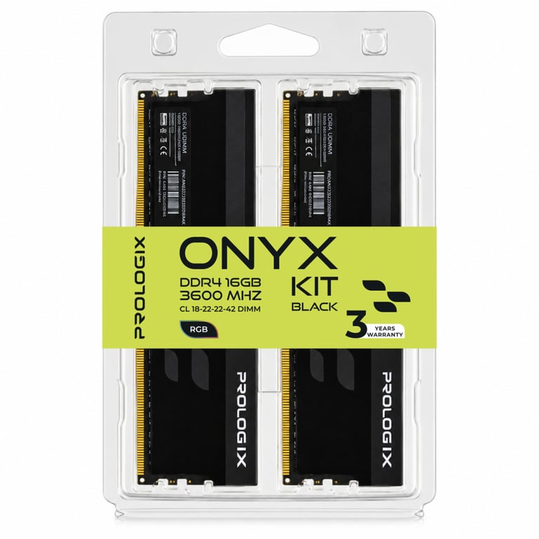 Модуль пам'яті для комп'ютера DDR4 16GB (2x8GB) 3600 MHz Onyx Black RGB Prologix (PRO16GB3600YBR4K) - фото 4