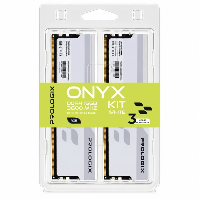 Модуль пам'яті для комп'ютера DDR4 16GB (2x8GB) 3600 MHz Onyx White RGB Prologix (PRO16GB3600YWR4K) - фото 4