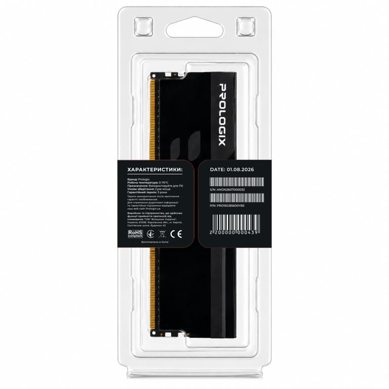 Модуль пам'яті для комп'ютера DDR5 16GB 5600 MHz Onyx Black Prologix (PRO16GB5600YB5) - фото 5