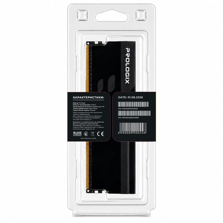 Модуль пам'яті для комп'ютера DDR5 16GB 5600 MHz Onyx Black RGB Prologix (PRO16GB5600YBR5) - фото 5