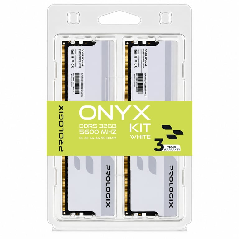Модуль пам'яті для комп'ютера DDR5 32GB (2x16GB) 5600 MHz Onyx White Prologix (PRO32GB5600YW5K) - фото 4