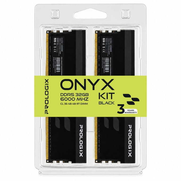 Модуль пам'яті для комп'ютера DDR5 32GB (2x16GB) 6000 MHz Onyx Black Prologix (PRO32GB6000YB5K) - фото 4
