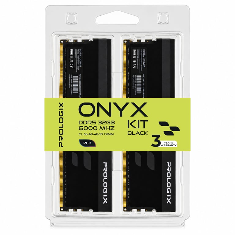 Модуль пам'яті для комп'ютера DDR5 32GB (2x16GB) 6000 MHz Onyx Black RGB Prologix (PRO32GB6000YBR5K) - фото 4