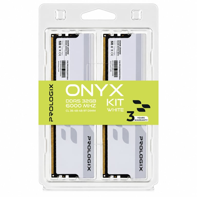 Модуль пам'яті для комп'ютера DDR5 32GB (2x16GB) 6000 MHz Onyx White Prologix (PRO32GB6000YW5K) - фото 4