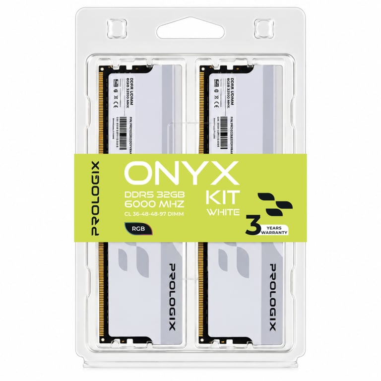 Модуль пам'яті для комп'ютера DDR5 32GB (2x16GB) 6000 MHz Onyx White RGB Prologix (PRO32GB6000YWR5K) - фото 4