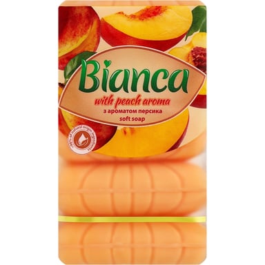 Тверде мило Bianca Peach Aroma Soft Soap 5 х 70 г (4823107611520) - фото 1