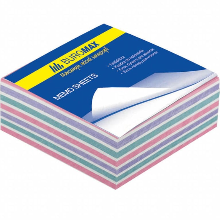 Папір для нотаток Buromax Zebra 80х80×30мм, glued (BM.2252)