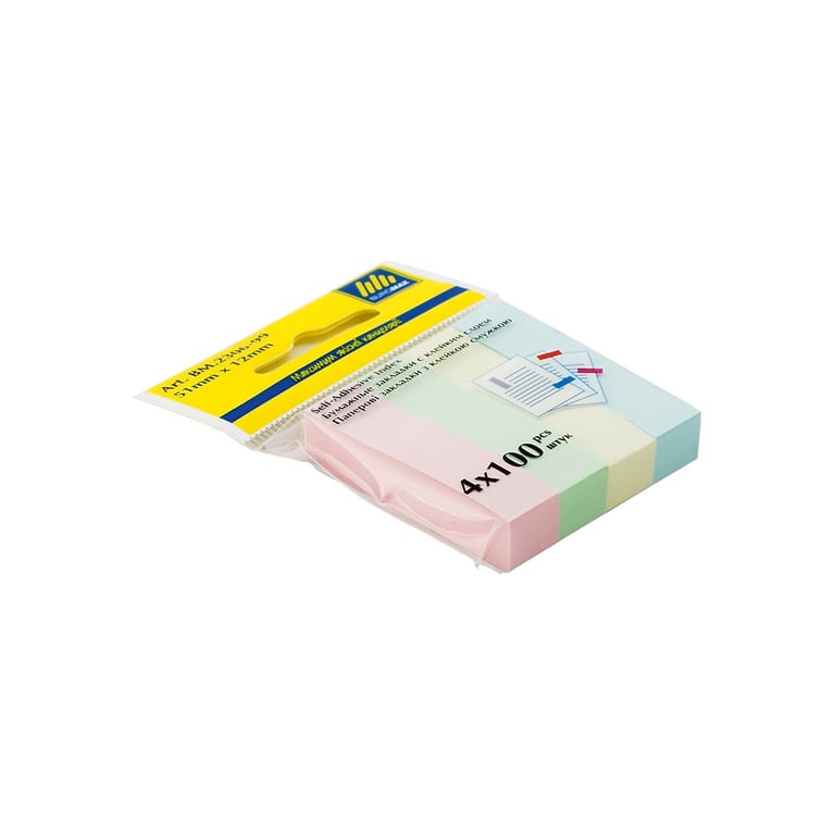 Стікер-закладка Buromax Plastic bookmarks 51x12mm, 4*100шт, rectangles,pastel colors (BM.2306-99) - фото 2