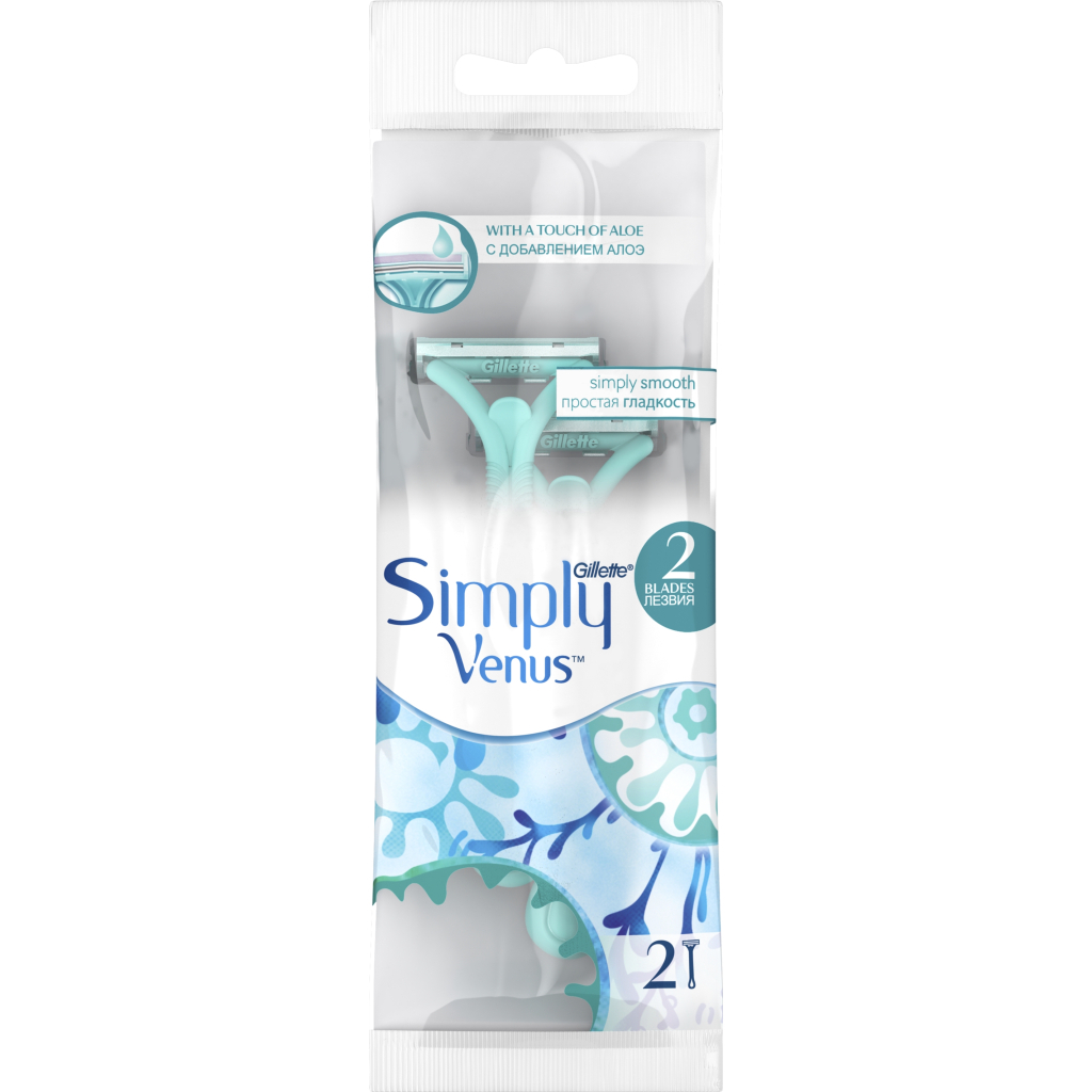 Бритва Gillette Simply Venus 2 одноразовая 2 шт. (3014260248642/8700216143653) - главное фото
