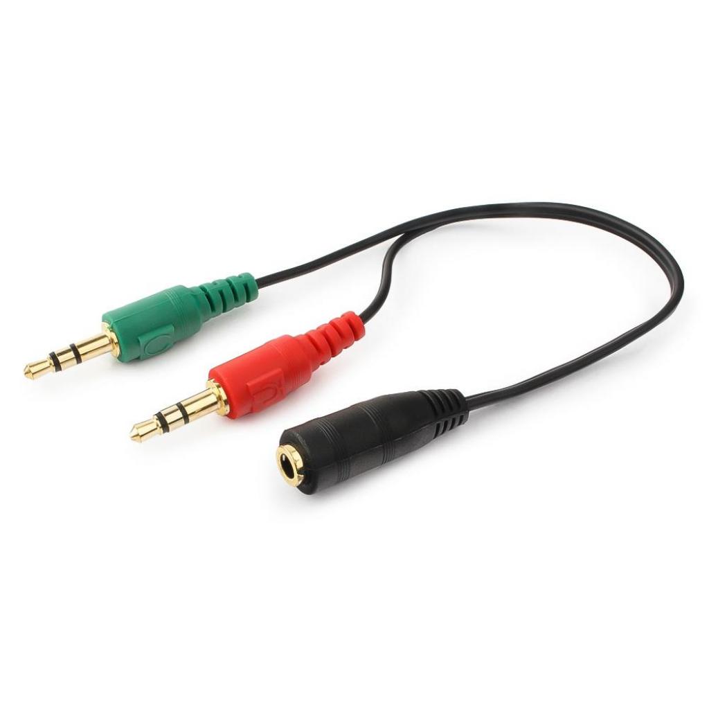 Кабель мультимедийный Jack 3.5mm female 4-pin to 2x Jack 3.5mm male 0.2m Cablexpert (CCA-418) - главное фото