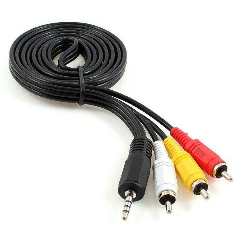 Кабель мультимедийный Jack 3.5mm male 4-pin to 3RCA 2.0m Cablexpert (CCA-4P2R-2M) - главное фото