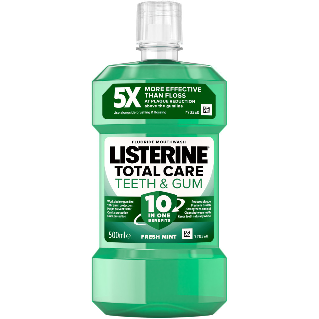 Ополаскиватель для полости рта Listerine Total Care Защита зубов и десен 500 мл (3574661070377/5010123714383) - главное фото