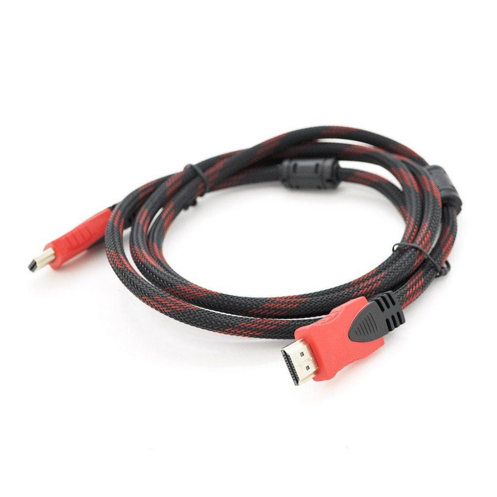 Кабель мультимедийный HDMI to HDMI 25.0m v1.4, OD-7.4mm Black/RED Merlion (YT-HDMI(M)/(M)NY/RD-25m) - главное фото