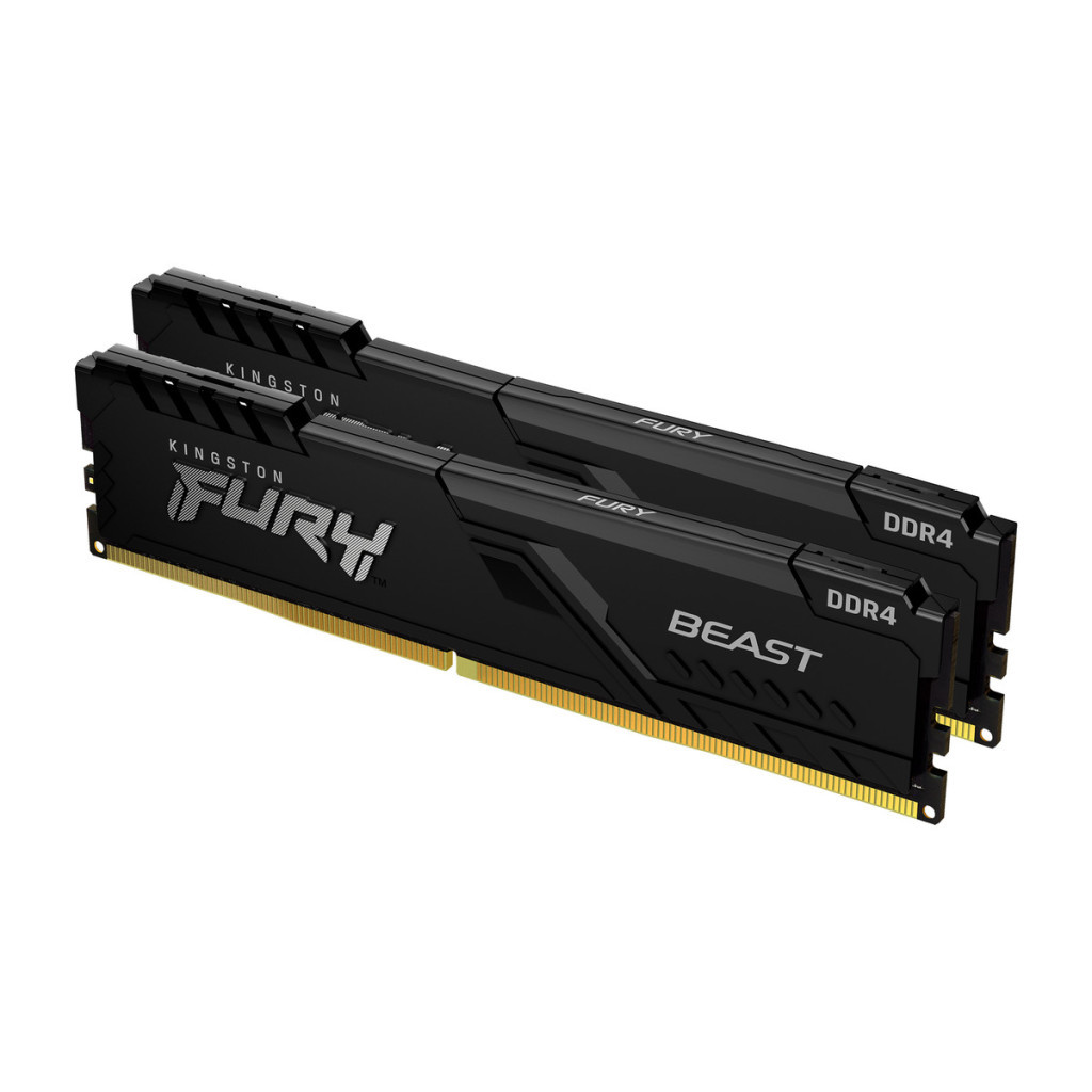 Модуль памяти для компьютера DDR4 64GB (2x32GB) 3200 MHz Fury Beast Black Kingston Fury (ex.HyperX) (KF432C16BBK2/64) - главное фото