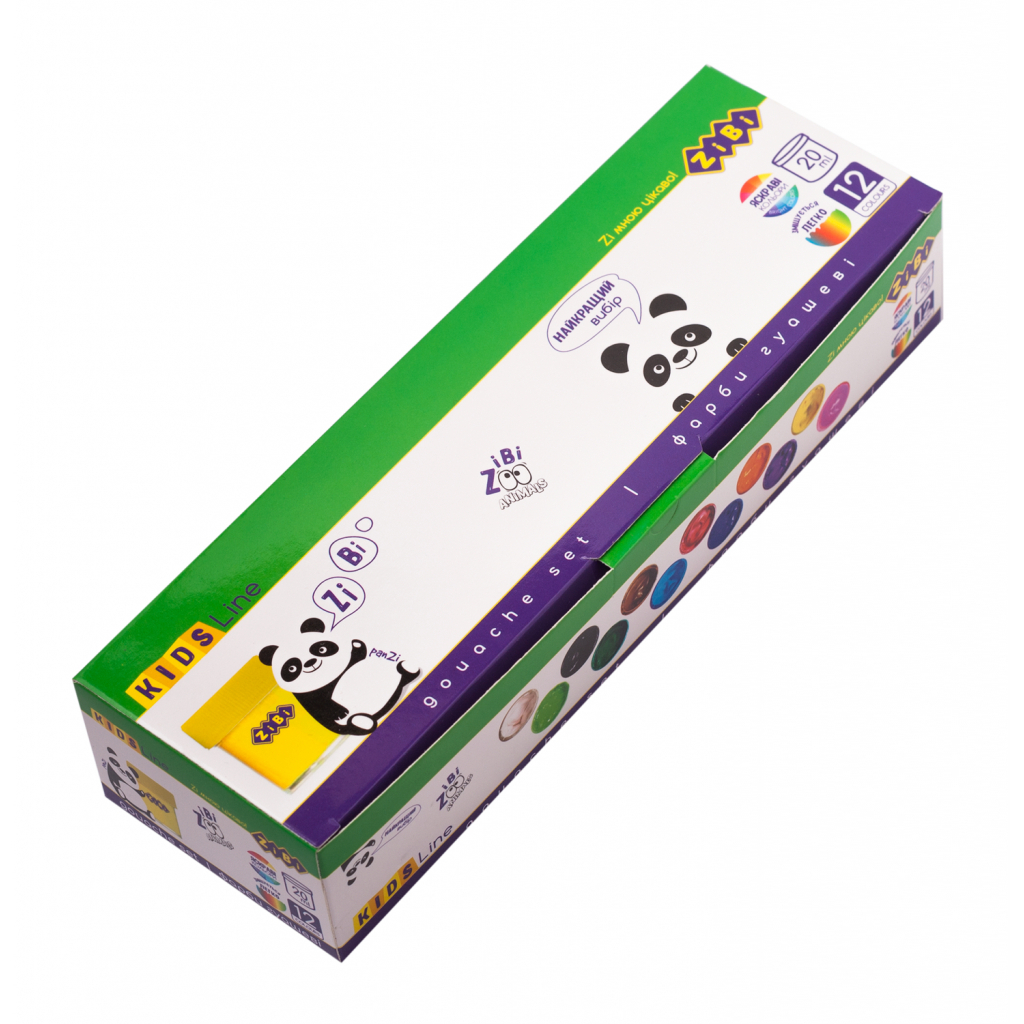Гуашевые краски ZiBi KIDS Line 12 цветов по 20 мл (ZB.6604) - главное фото