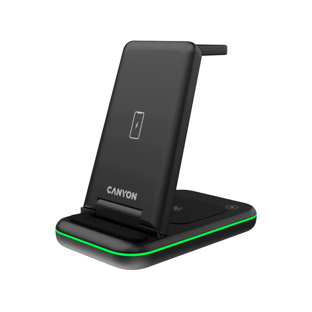 Зарядное устройство Canyon WS- 304 Foldable 3in1 Wireless charger (CNS-WCS304B) - главное фото