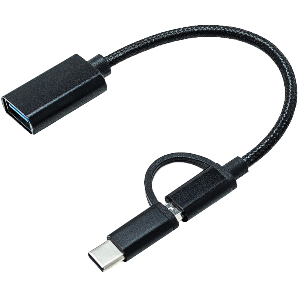 Переходник OTG AC-150 2in1 USB 3.0 - MicroUSB USB Type-C Black XoKo (AC-150-BK) - главное фото