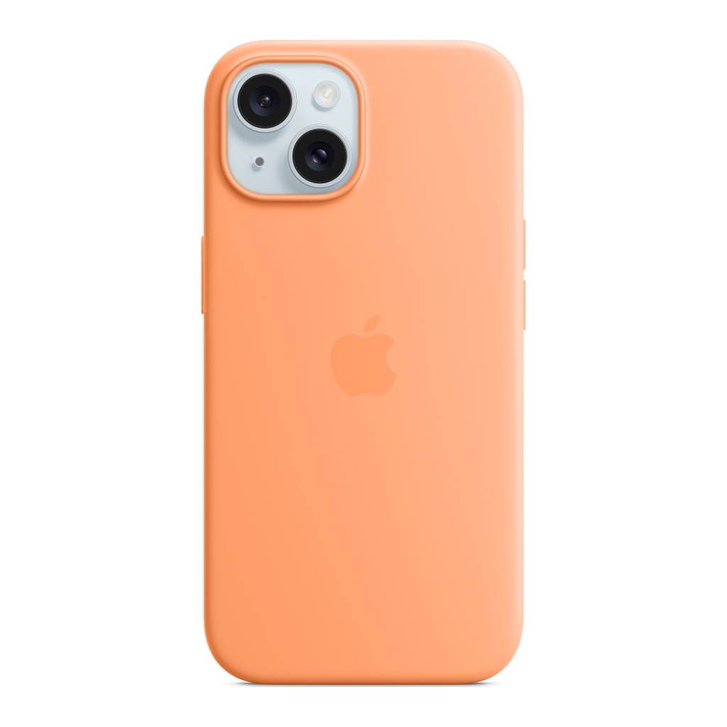 Чехол для мобильного телефона Apple iPhone 15 Silicone Case with MagSafe Orange Sorbet (MT0W3ZM/A) - главное фото