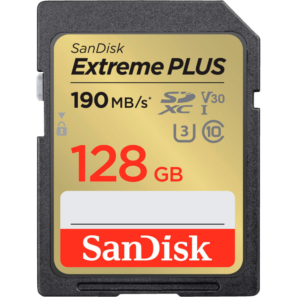 Карта памяти SanDisk 128GB SDXC class 10 UHS-I U3 4K Extreme Plus (SDSDXWA-128G-GNCIN) - главное фото