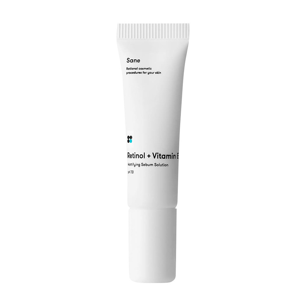 Крем для лица Sane Retinol + Vitamin E Mattifying Sebum Solution Матирующий для жирной кожи 10 мл (4820266830243) - главное фото